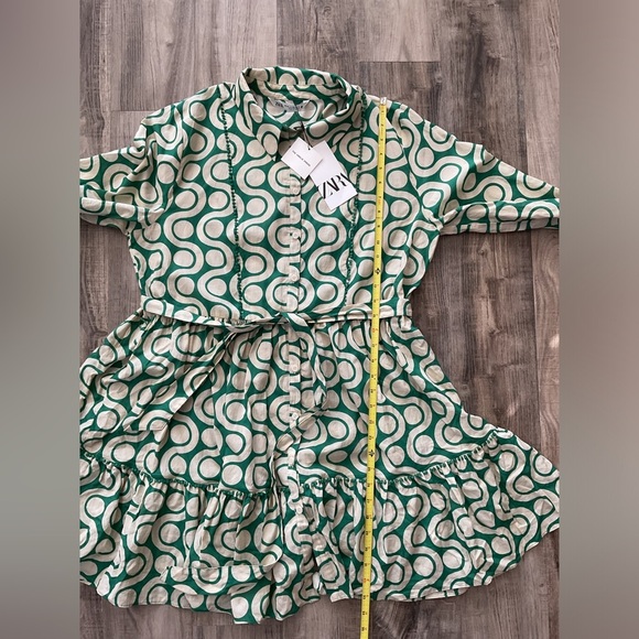 ZARA Green Patterned Women's Dress size XXL - Picture 5 of 7